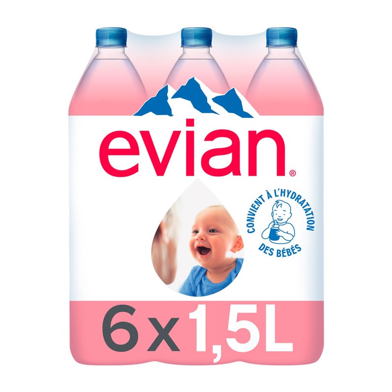 Eau minérale Evian – pack 6x1,5 L