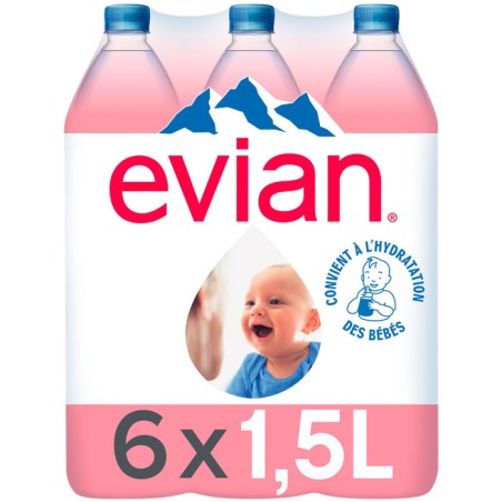 Eau minérale Evian – pack 6x1,5 L